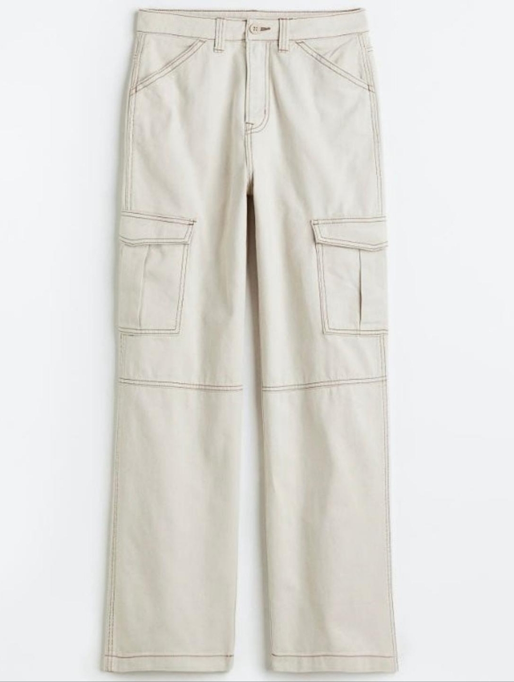 H&M Divided 90's Baggy High Waist Cargo Jeans 100% Cotton Size 0 NWT